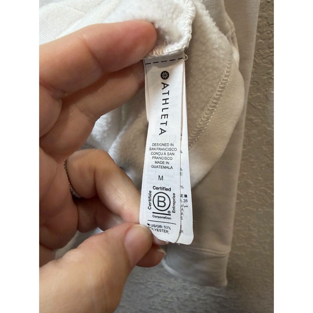 Athleta Ivory Fleece Cowl Neck Pullover Medium - Picture 8 of 10